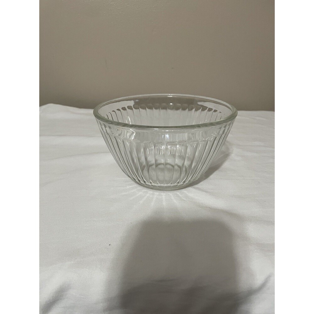 Three Pyrex Glass 7401-S Clear Mixing Bowls Ribbed 3 cups Kitchen Glassware - Picture 7 of 7